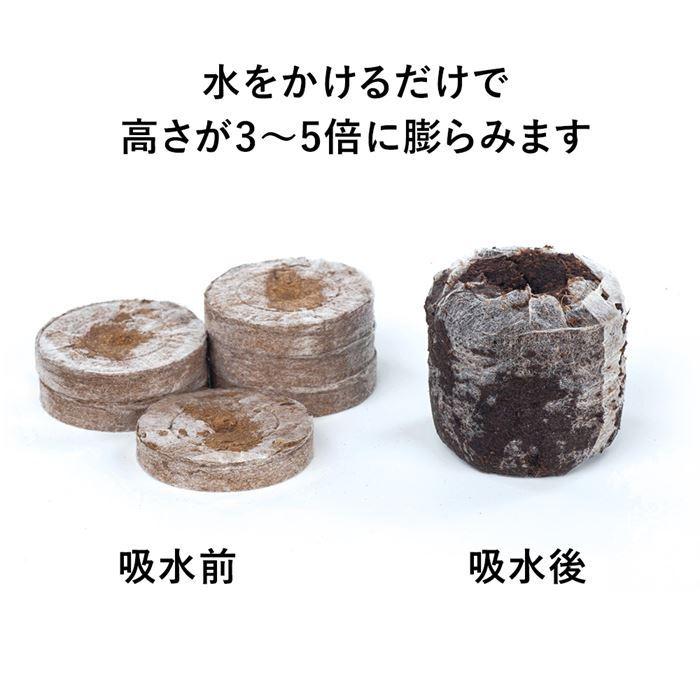 水でふくらむタネまき土ポット・ジフィー・ジフィーセブン（直径42mm