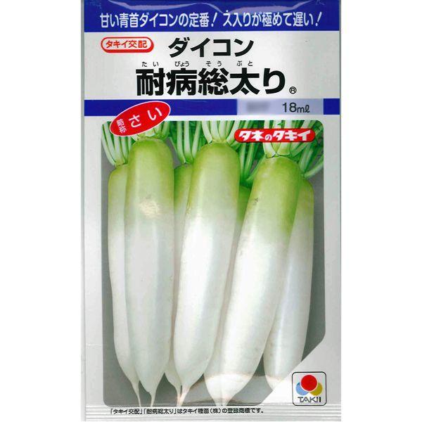 野菜の種/種子 耐病総太り・だいこん ダイコン 16ml（メール便発送）タキイ種苗｜vg-harada