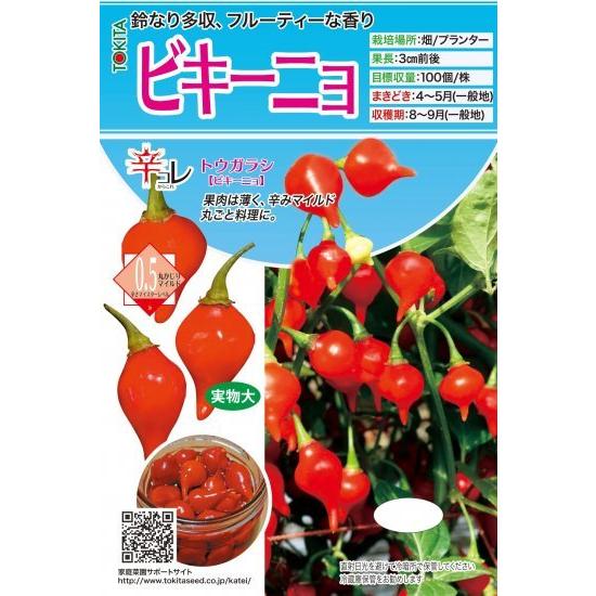 野菜の種/種子 ビキーニョ・トウガラシ とうがらし 20粒 （メール便