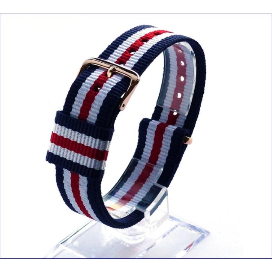ダニエルウェリントン対応 NATOタイプ替えベルト 36mm 幅18mm ノーブランド品【レッド TR】 | 