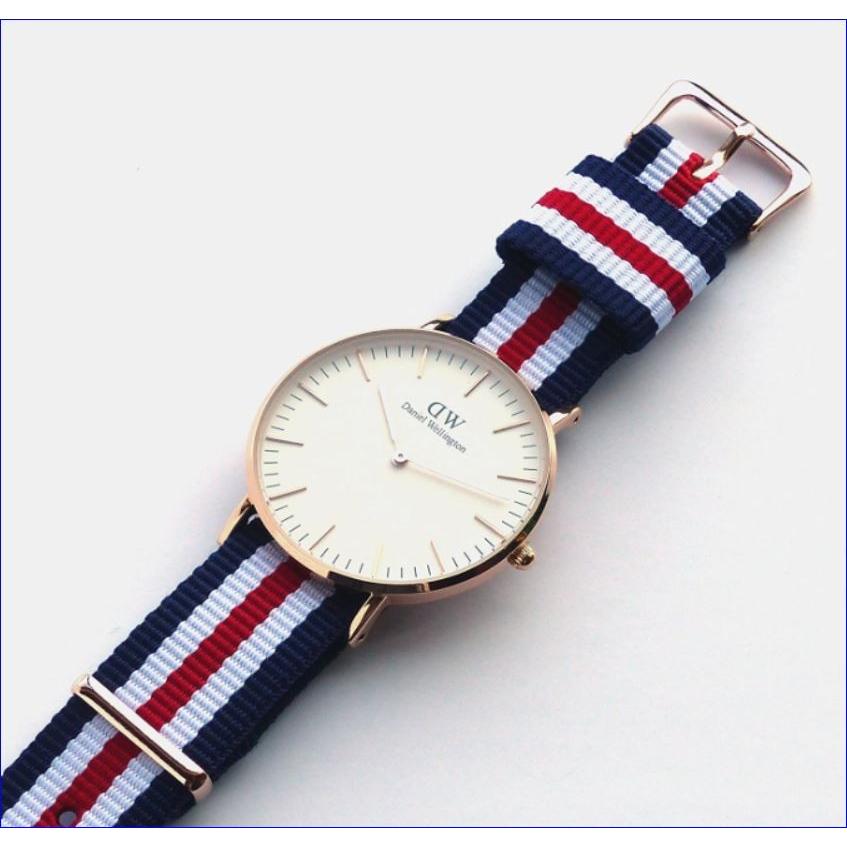 ダニエルウェリントン対応 NATOタイプ替えベルト 36mm 幅18mm ノーブランド品【レッド TR】 |  | 02