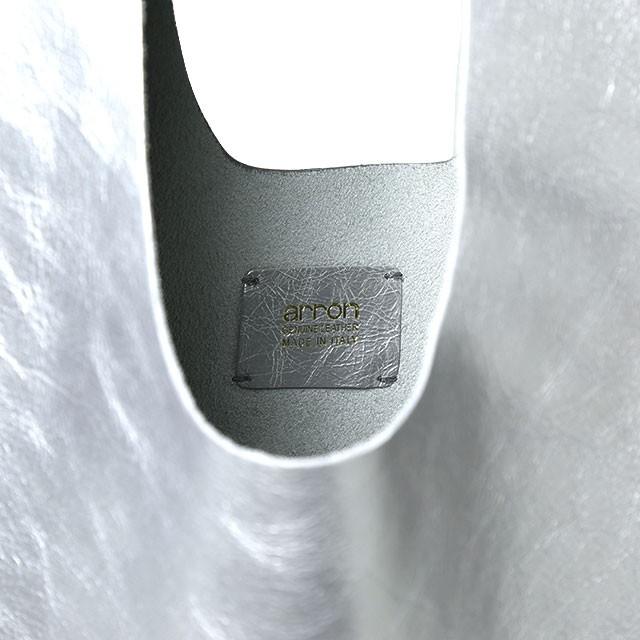 arron（アローン） バッグ レディース シルバー ナッパレザー トート