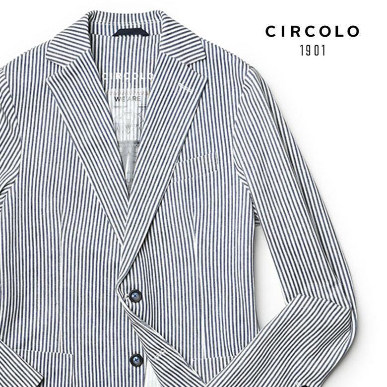 【今日の超目玉】 チルコロ ジャージージャケット CIRCOLO1901 プリント チェック グレンプレイド テーラード、ブレザー
