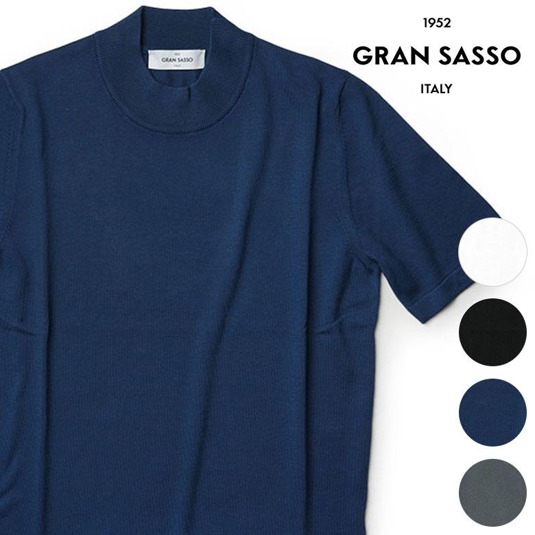 Gran Sasso グランサッソ ニット Tシャツ モックネック 半袖 ニットT 
