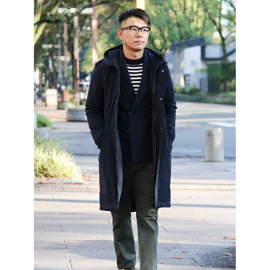 HERNO ヘルノダウンコートネイビーメンズロングコートフードM