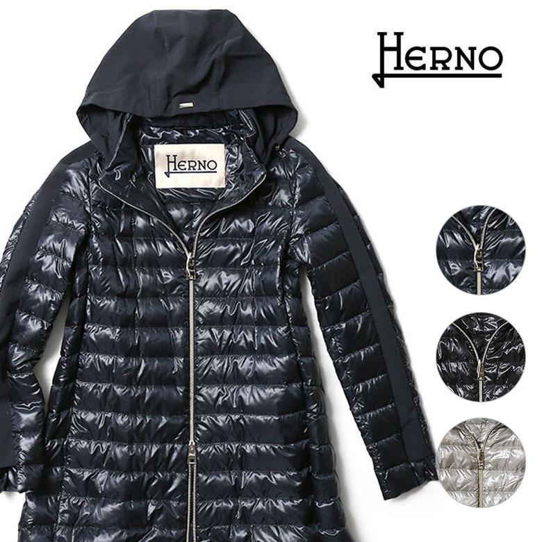 HERNO ヘルノ ダウンコート ライトダウン レディース ミドル丈 HERNO ヘルノ ダウンコート ライトダウン レディース ミドル丈