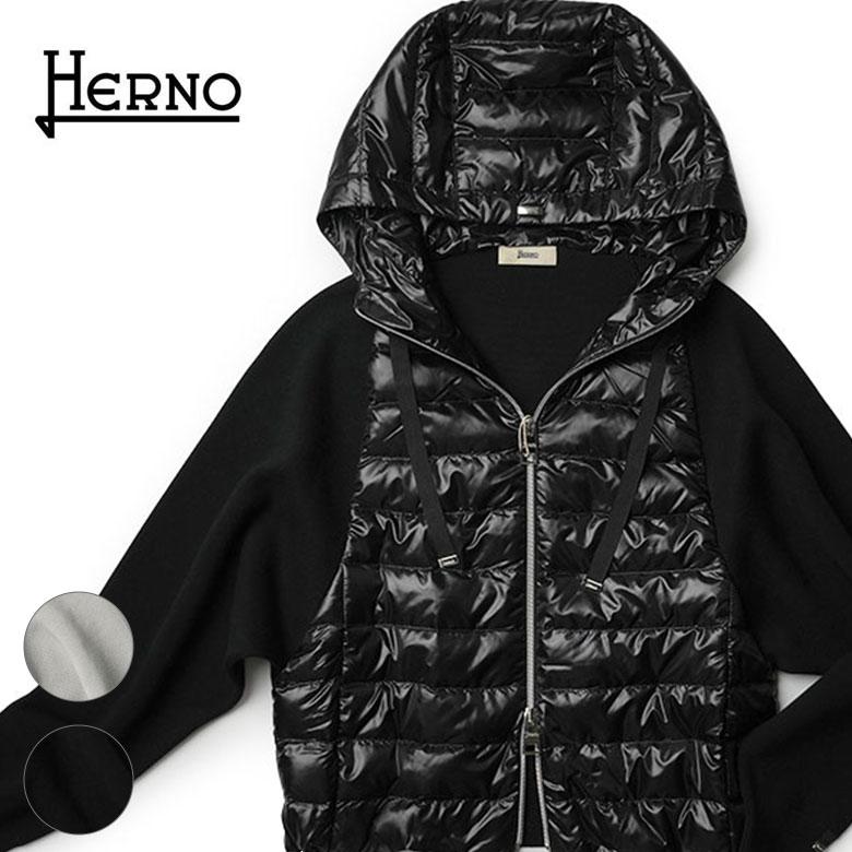 HERNO ヘルノ ライトダウン レディース ニット パーカー HERNO ヘルノ ライトダウン レディース ニット パーカー