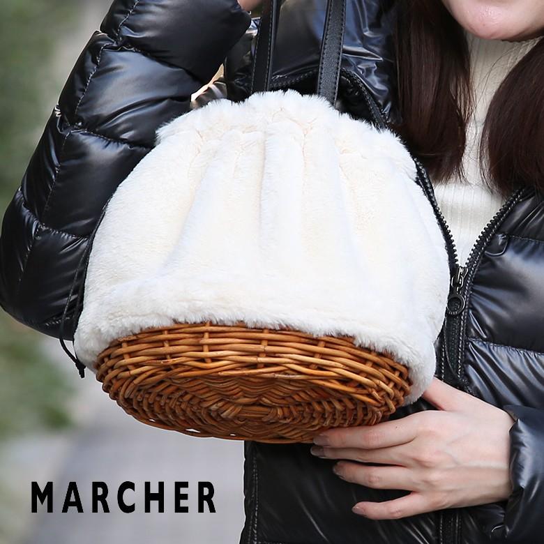 MARCHER かごバッグ レザー持ち手 巾着 : marcher-a : VIAJERO - 通販  