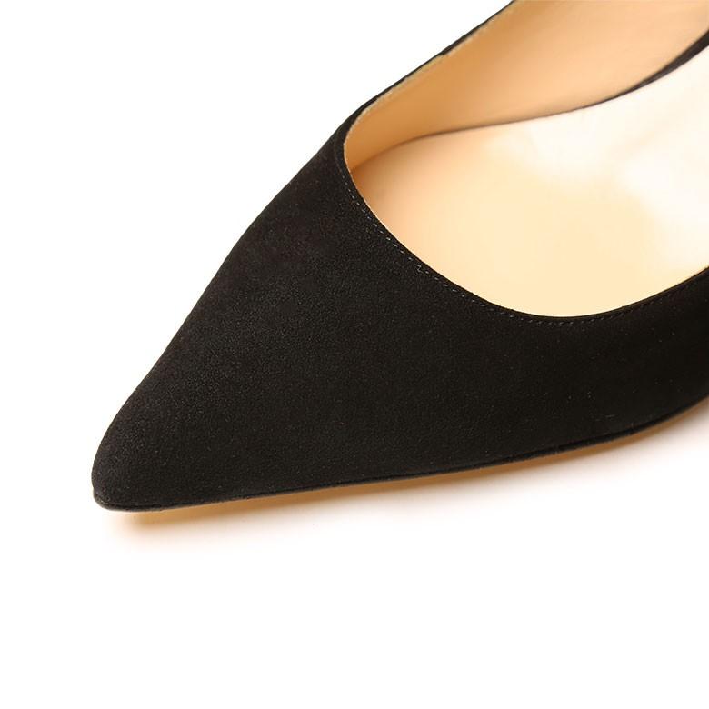 ネブローニ パンプス リボン スエード ポインテッドトゥ