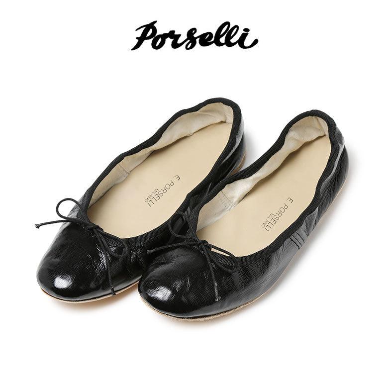 E.PORSELLI ポルセリ バレエシューズ ナッパレザー フラット E.PORSELLI ポルセリ バレエシューズ ナッパレザー フラット