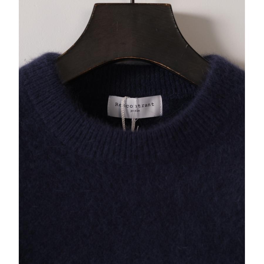 【RENCONTRANT｜レンコントラント】FOX WOOL CREW NECK　フォックスウールクルーネック　ブラック　グレー　ネイビー　トップス　長袖【10058】 |  | 18