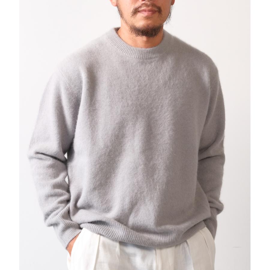 【RENCONTRANT｜レンコントラント】FOX WOOL CREW NECK　フォックスウールクルーネック　ブラック　グレー　ネイビー　トップス　長袖【10058】 |  | 04