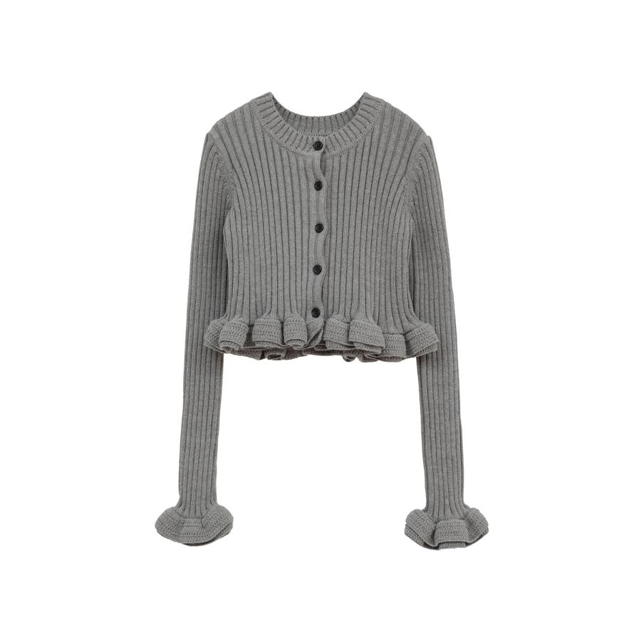 CLANE | クラネ】W FACE SHORT FRILLED KNIT TOPS ダブルフェイス