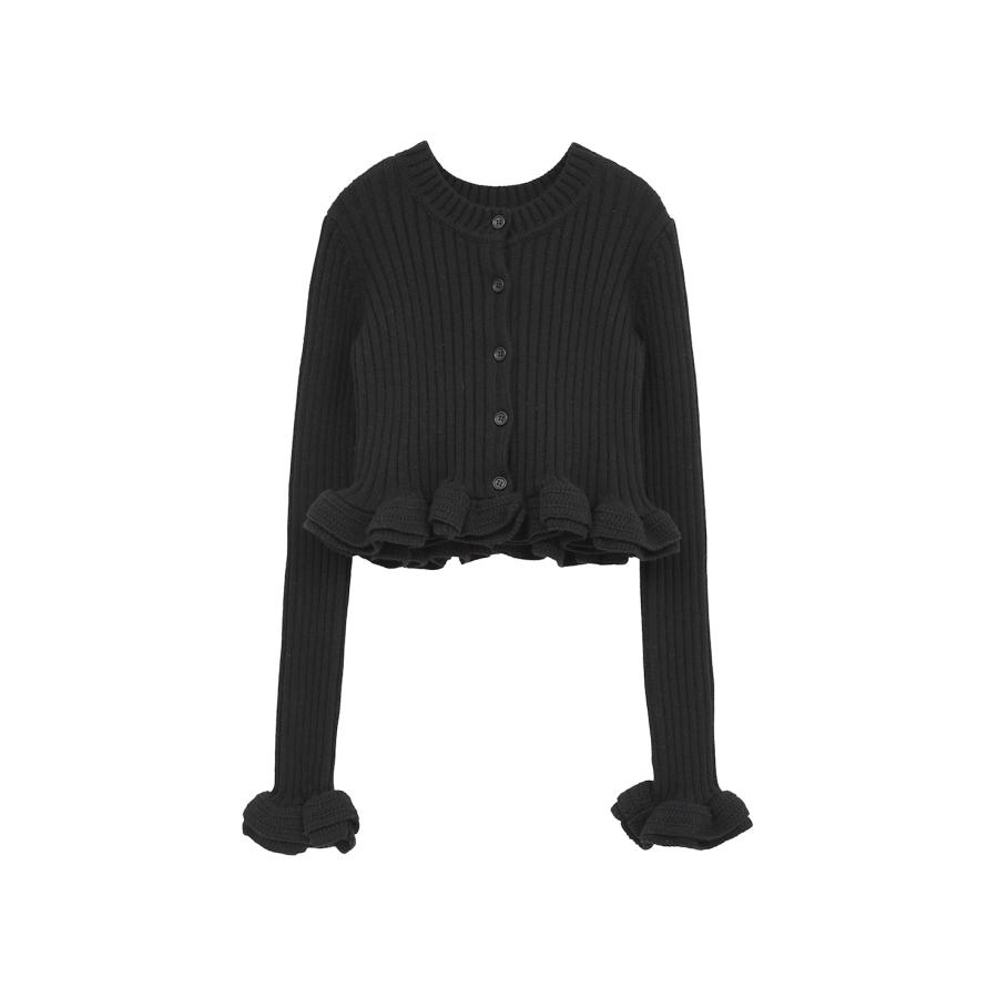 CLANE | クラネ】W FACE SHORT FRILLED KNIT TOPS ダブルフェイス