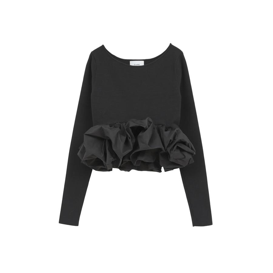 CLANE｜クラネ】W BALLOON SHORT KNIT TOPS 立体バルーンディテール