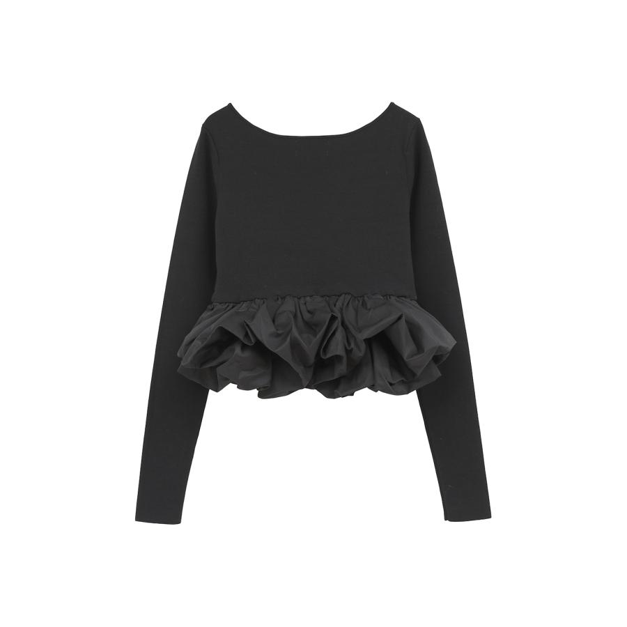 CLANE｜クラネ】W BALLOON SHORT KNIT TOPS 立体バルーンディテール