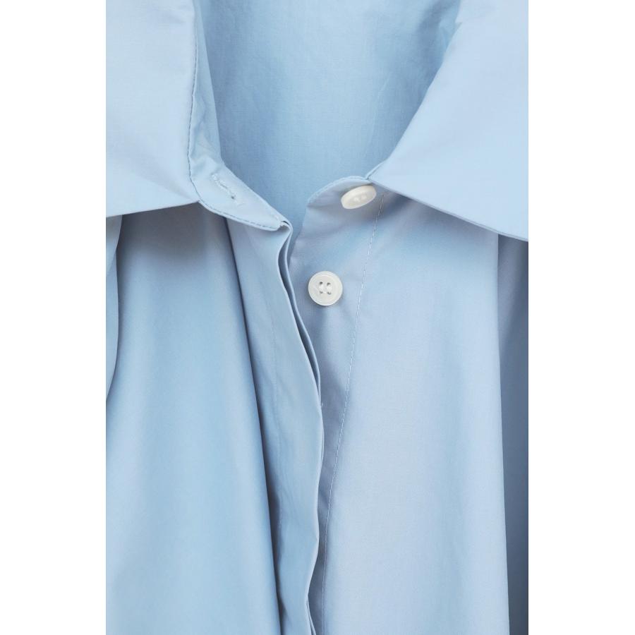 CLANE | クラネ】RIBBON TIED COMPACT SHIRTS シャツ ホワイト ブルー