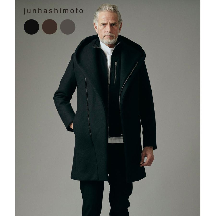 【junhashimoto|ジュンハシモト】WRAP COAT　ラップコート　アウター　メンズ　S　M　L　XL　ネイビー　ブラック【1012520002】 | 