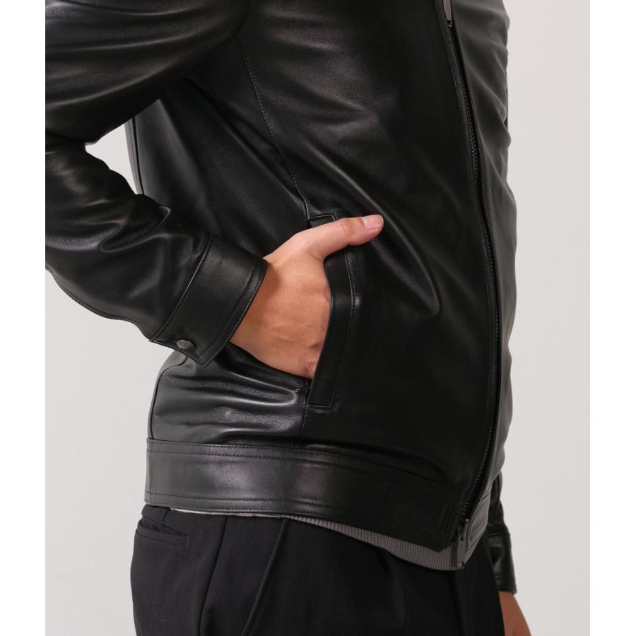 定価13万junhashimoto zip leather jacketレザー JUNHASHIMOTO ZIP LEATHER SHIRTS サイズ4 ブラック LET0015W03 ジュン