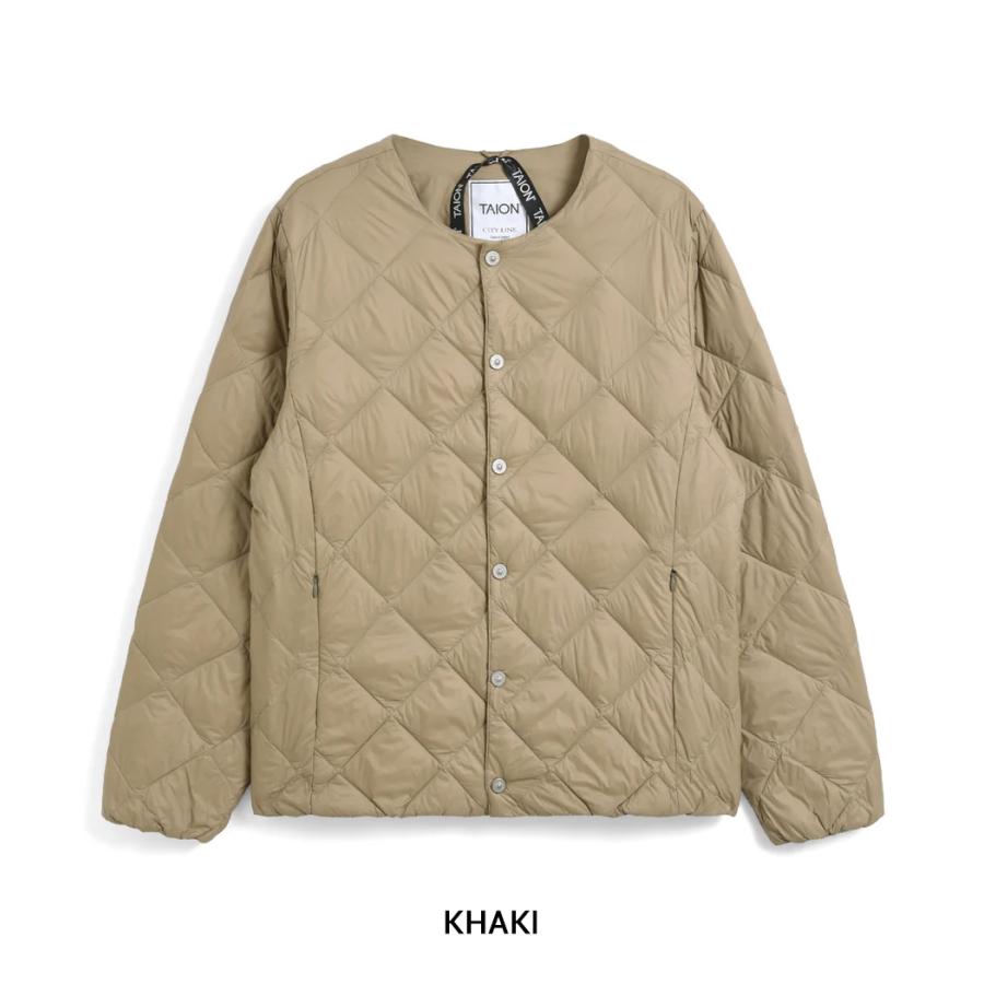 【TAION｜タイオン】CITY CREW NECK DOWN JACKET　クルーネックダウンジャケット　アウター　ブラック　ダークネイビー　オフホワイト　カーキ【104BCI】 |  | 12