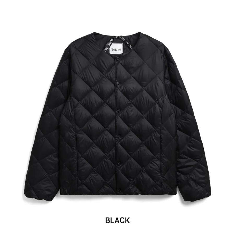 【TAION｜タイオン】CITY CREW NECK DOWN JACKET　クルーネックダウンジャケット　アウター　ブラック　ダークネイビー　オフホワイト　カーキ【104BCI】 |  | 13