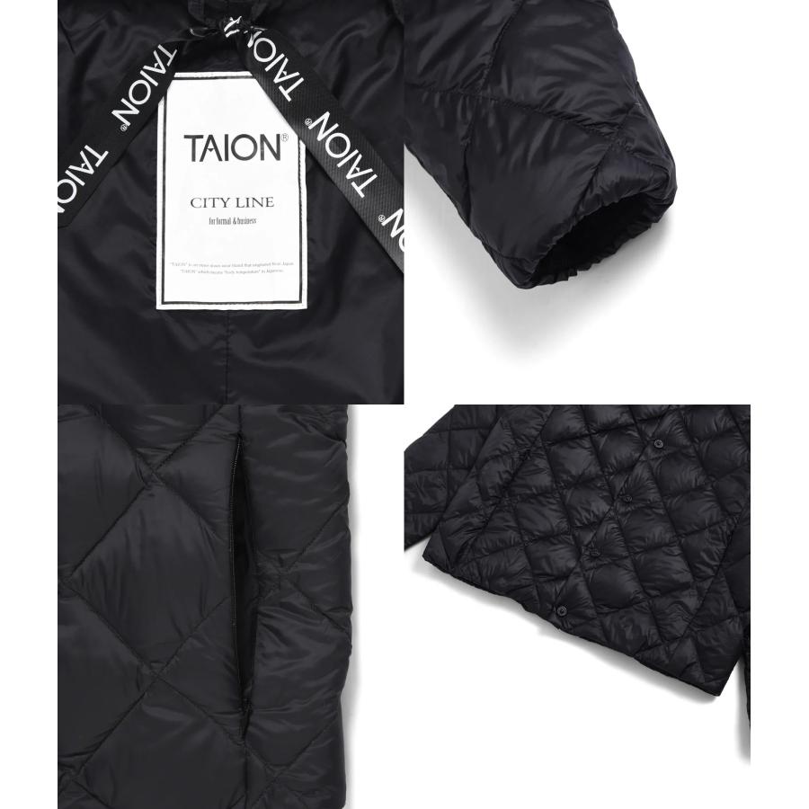 【TAION｜タイオン】CITY CREW NECK DOWN JACKET　クルーネックダウンジャケット　アウター　ブラック　ダークネイビー　オフホワイト　カーキ【104BCI】 |  | 15