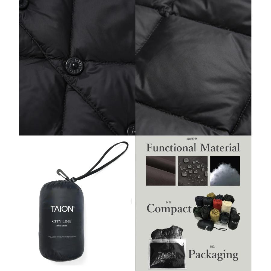 【TAION｜タイオン】CITY CREW NECK DOWN JACKET　クルーネックダウンジャケット　アウター　ブラック　ダークネイビー　オフホワイト　カーキ【104BCI】 |  | 16