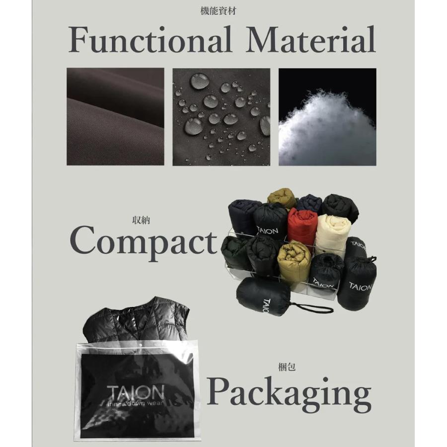 【TAION｜タイオン】CITY CREW NECK DOWN JACKET　クルーネックダウンジャケット　アウター　ブラック　ダークネイビー　オフホワイト　カーキ【104BCI】 |  | 18