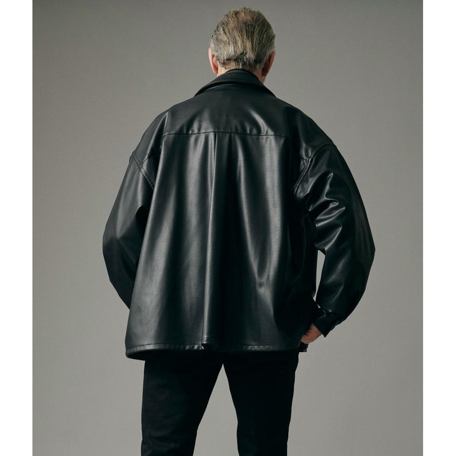 【junhashimoto｜ジュンハシモト】MEGA BIG LEATHER SHIRT　メガビッグレザーシャツ　ブラック　ブラウン　メンズ　アウター【1062520002】 |  | 02