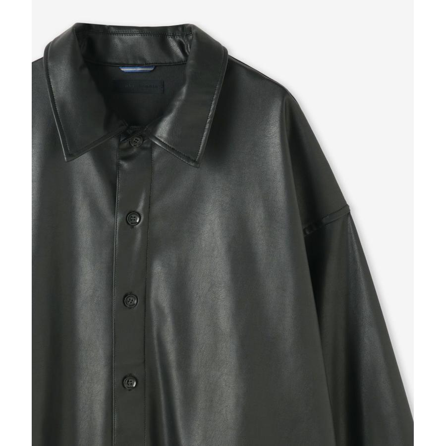【junhashimoto｜ジュンハシモト】MEGA BIG LEATHER SHIRT　メガビッグレザーシャツ　ブラック　ブラウン　メンズ　アウター【1062520002】 |  | 08