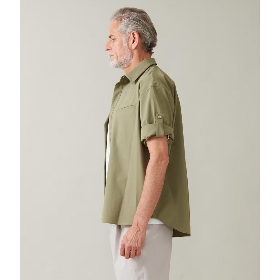 【junhashimoto｜ジュンハシモト】ロールアップシャツ 3/4 ROLL-UP SHIRT アイボリー 鶯 ネイビー 上品 高級感 メンズ セットアップ【1062620003】 |  | 03