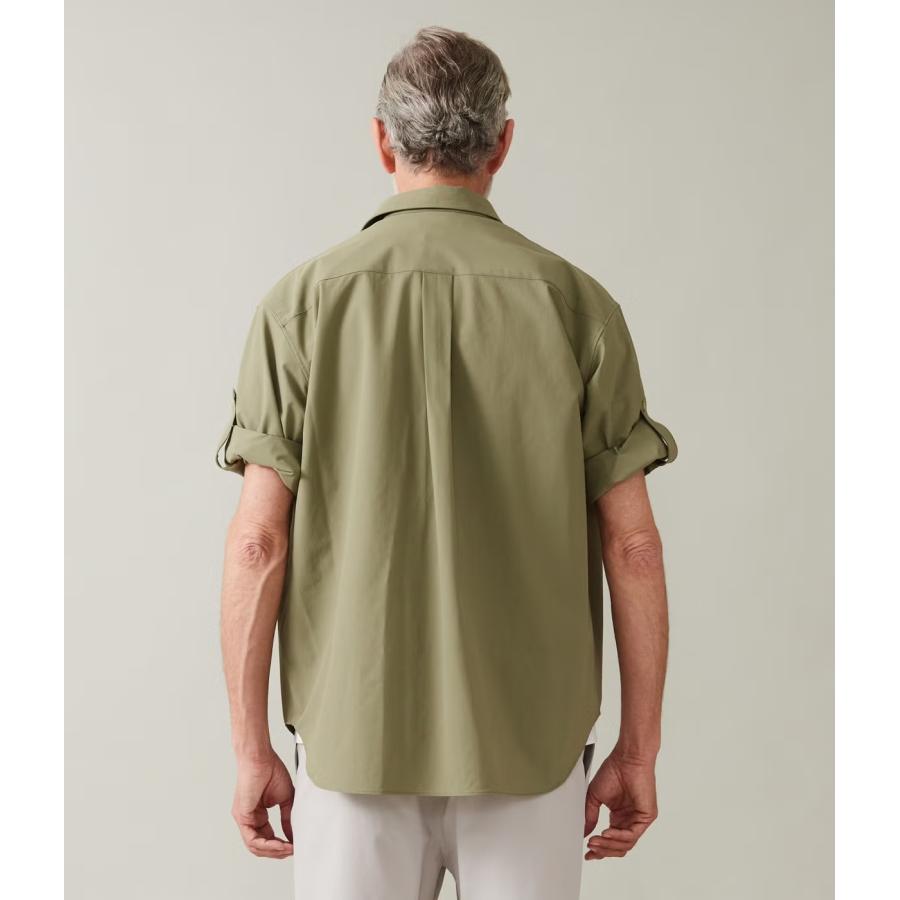 【junhashimoto｜ジュンハシモト】ロールアップシャツ 3/4 ROLL-UP SHIRT アイボリー 鶯 ネイビー 上品 高級感 メンズ セットアップ【1062620003】 |  | 04