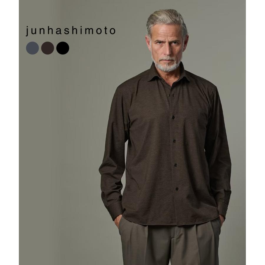 【junhashimoto｜ジュンハシモト】ホリゾンタルカラーロングスリーブ HORIZONTAL COLLAR L/S インディゴ ブラウン ブラック 通気性【1062620006】 | 