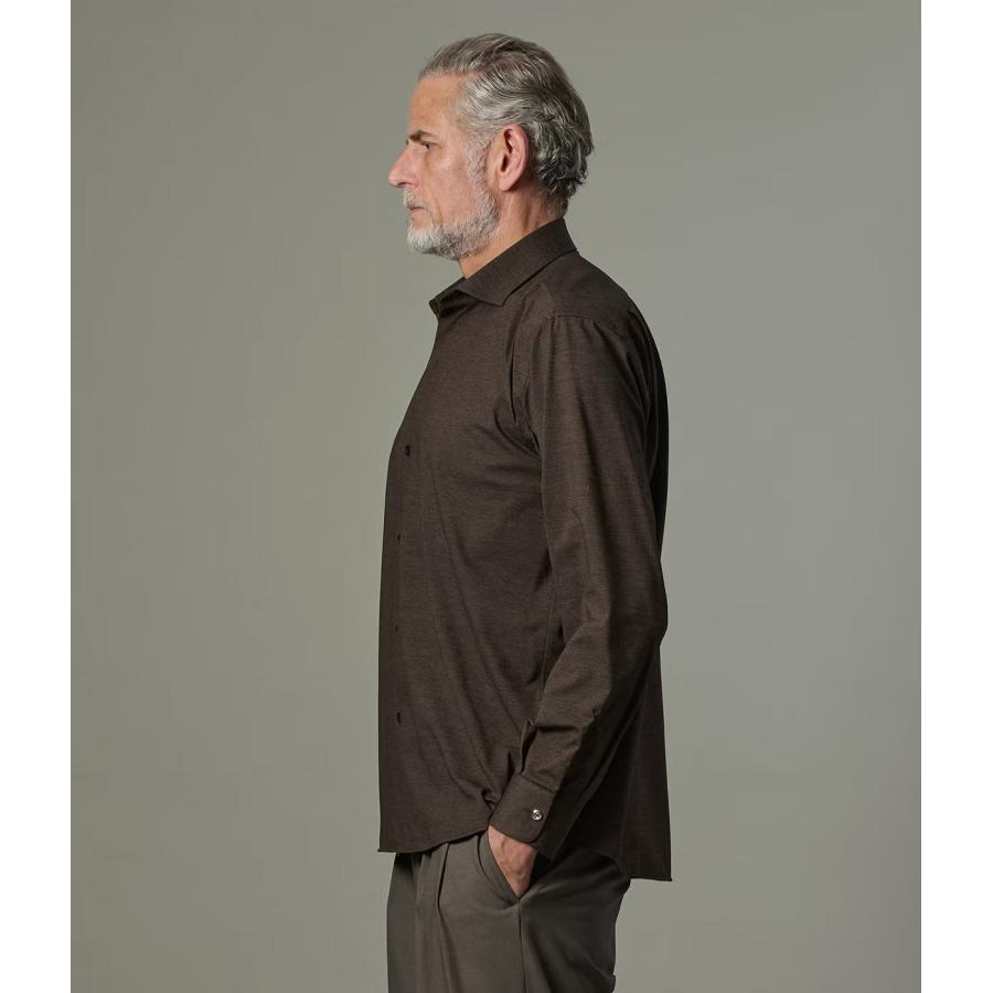 【junhashimoto｜ジュンハシモト】ホリゾンタルカラーロングスリーブ HORIZONTAL COLLAR L/S インディゴ ブラウン ブラック 通気性【1062620006】 |  | 01