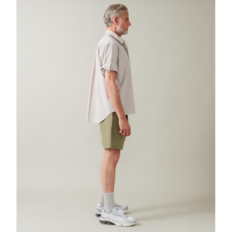 【junhashimoto｜ジュンハシモト】ワンタックショーツ 1_TUCK SHORTS アイボリー 鶯 ネイビー ナイロン ウール 伸縮性 短パン セットアップ【1072620008】 |  | 04