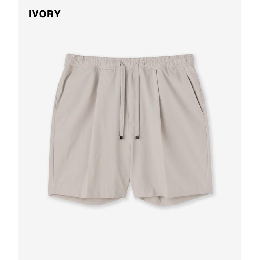 【junhashimoto｜ジュンハシモト】ワンタックショーツ 1_TUCK SHORTS アイボリー 鶯 ネイビー ナイロン ウール 伸縮性 短パン セットアップ【1072620008】 |  | 06