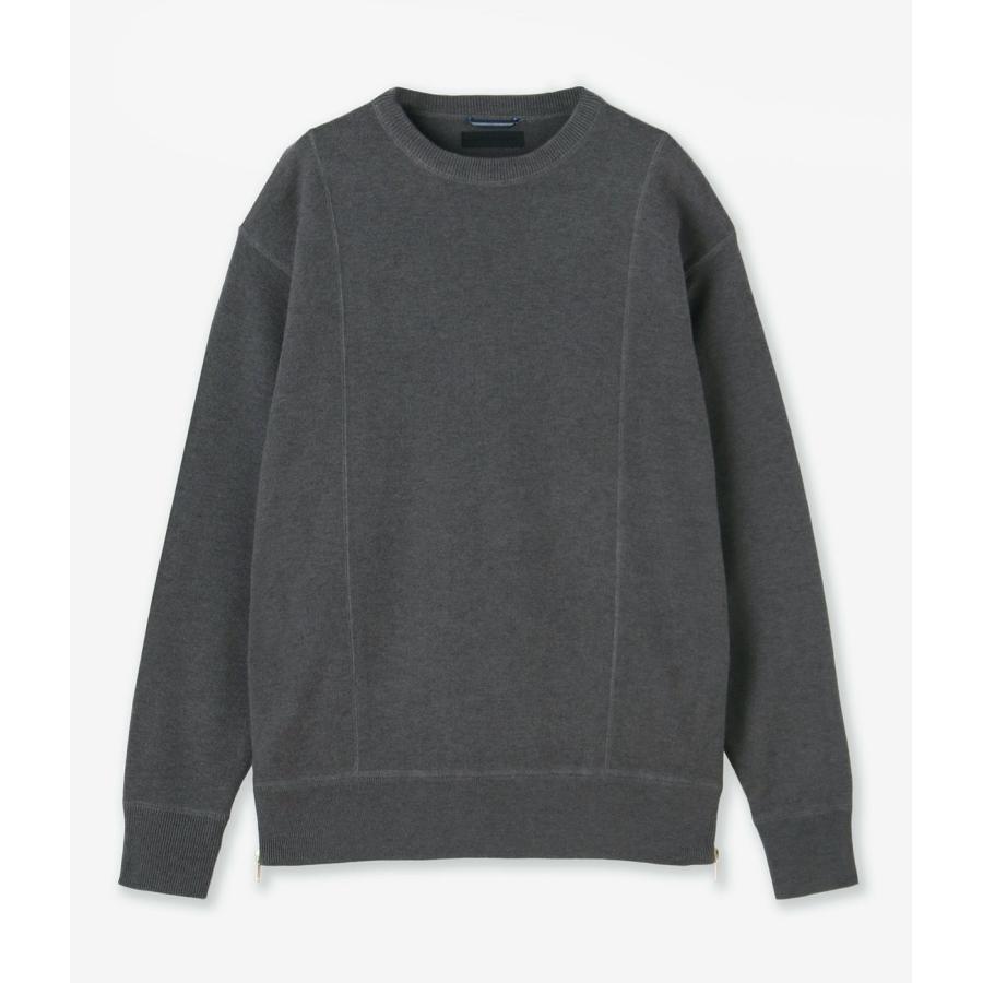 【junhashimoto｜ジュンハシモト】W ZIP CREW NECK KNIT　クルーネックニット　トップス　オリーブグリーン　チャコール　ブラック　メンズ【1092520005】 |  | 08