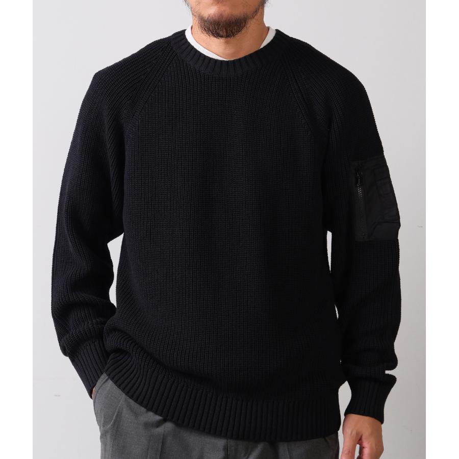 【junhashimoto｜ジュンハシモト】アーミーニット ARMY KNIT ネイビー ブラック コットン ナイロン ミリタリー 上品 快適 メンズ カジュアル 冬【1092620002】 |  | 06