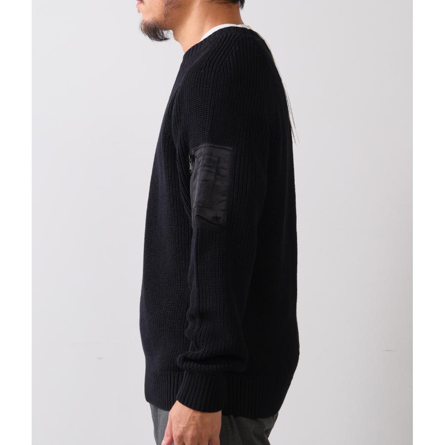 【junhashimoto｜ジュンハシモト】アーミーニット ARMY KNIT ネイビー ブラック コットン ナイロン ミリタリー 上品 快適 メンズ カジュアル 冬【1092620002】 |  | 07