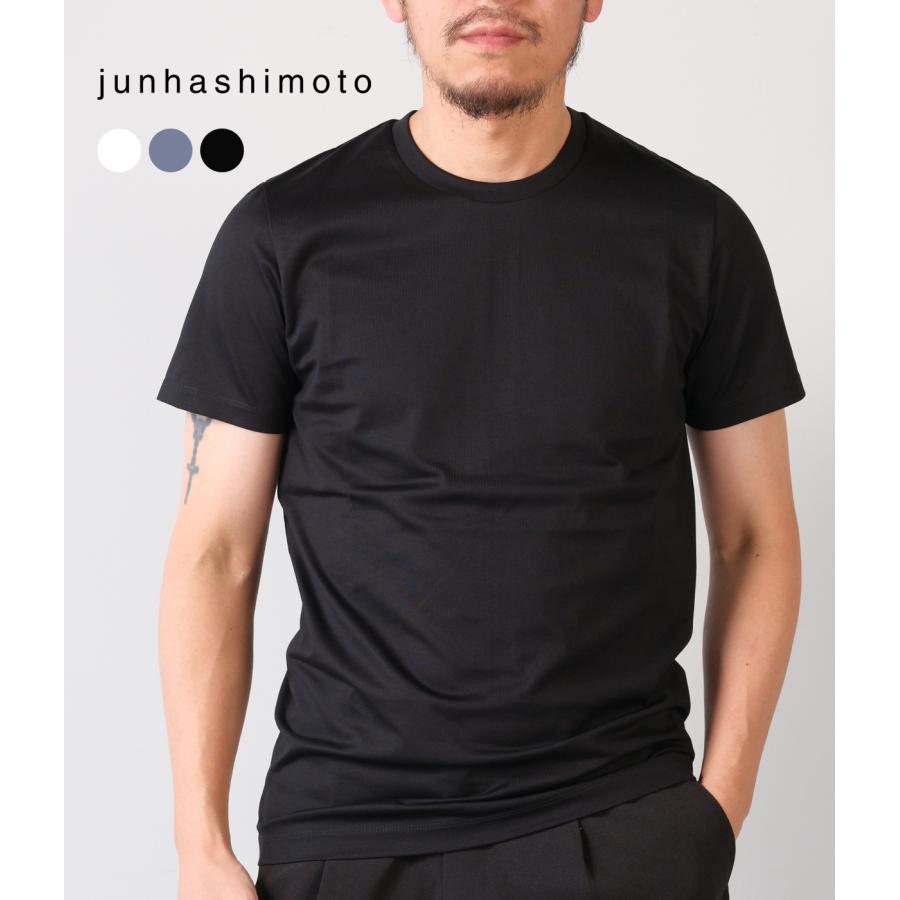 【junhashimoto｜ジュンハシモト】イチマルイチセリブクルーネックティー 101SERIBU CREW NECK T ホワイト ブラック ブルーグレー ナイロン 上品【1100000033】 | 