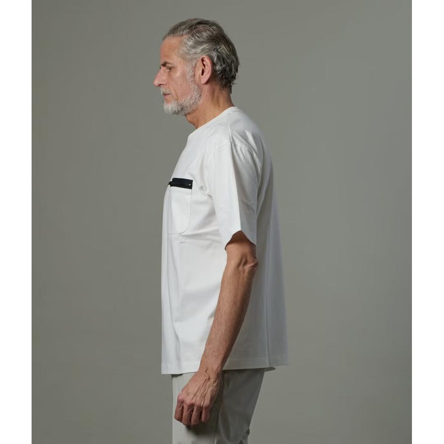 【junhashimoto｜ジュンハシモト】ジップポケットティー ZIP POCKET TEE ホワイト エメラルドグリーン ネイビー ブラック コットン 快適【1102620004】 |  | 03