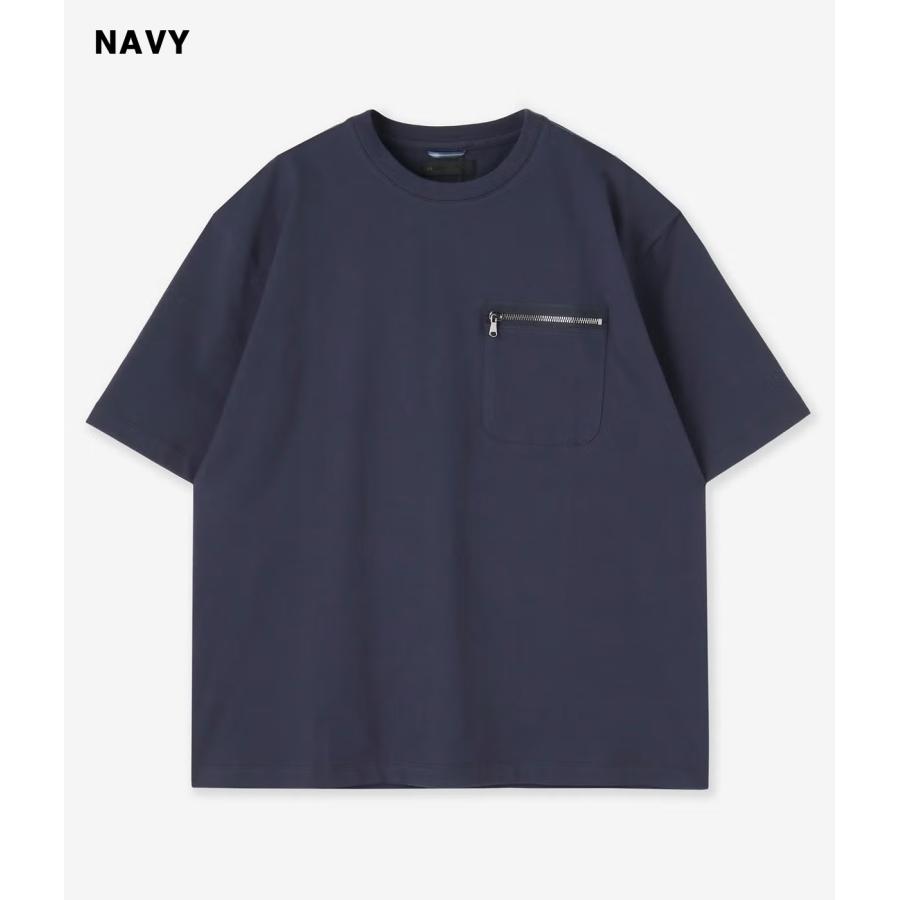 【junhashimoto｜ジュンハシモト】ジップポケットティー ZIP POCKET TEE ホワイト エメラルドグリーン ネイビー ブラック コットン 快適【1102620004】 |  | 08