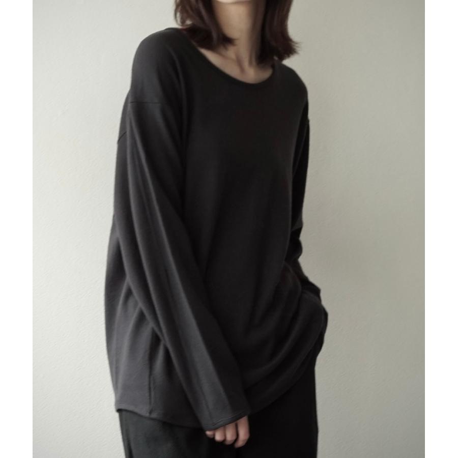【取り寄せ】【COLINA｜コリーナ】Super140s Washable Wool MW_Jersey / Solid L/S Tee　長袖Tシャツ　ブラック　グレー　ウール100%【115388488】 |  | 14