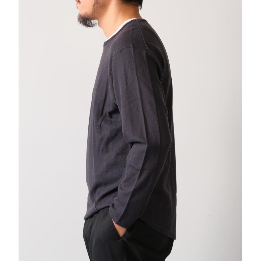 【取り寄せ】【COLINA｜コリーナ】Super140s Washable Wool MW_Jersey / Solid L/S Tee　長袖Tシャツ　ブラック　グレー　ウール100%【115388488】 |  | 01