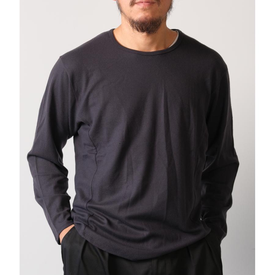 【取り寄せ】【COLINA｜コリーナ】Super140s Washable Wool MW_Jersey / Solid L/S Tee　長袖Tシャツ　ブラック　グレー　ウール100%【115388488】 |  | 03