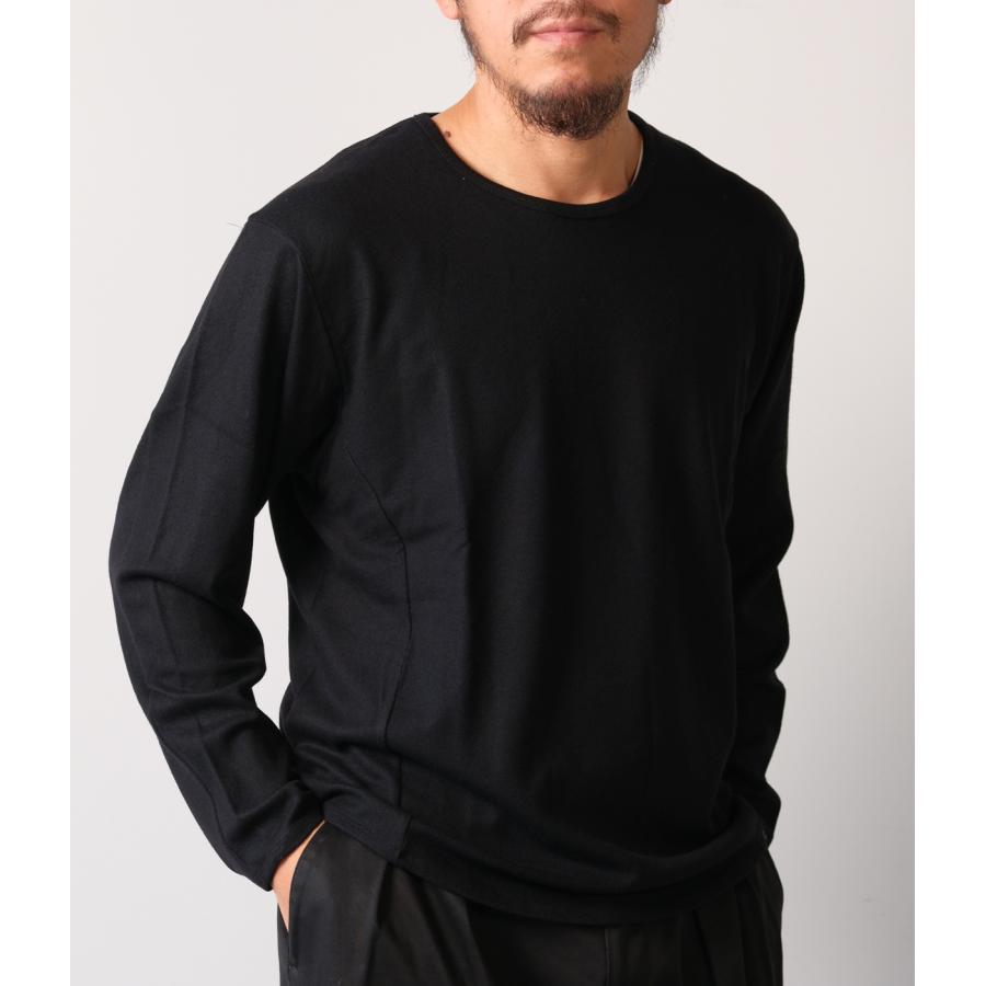 【取り寄せ】【COLINA｜コリーナ】Super140s Washable Wool MW_Jersey / Solid L/S Tee　長袖Tシャツ　ブラック　グレー　ウール100%【115388488】 |  | 07