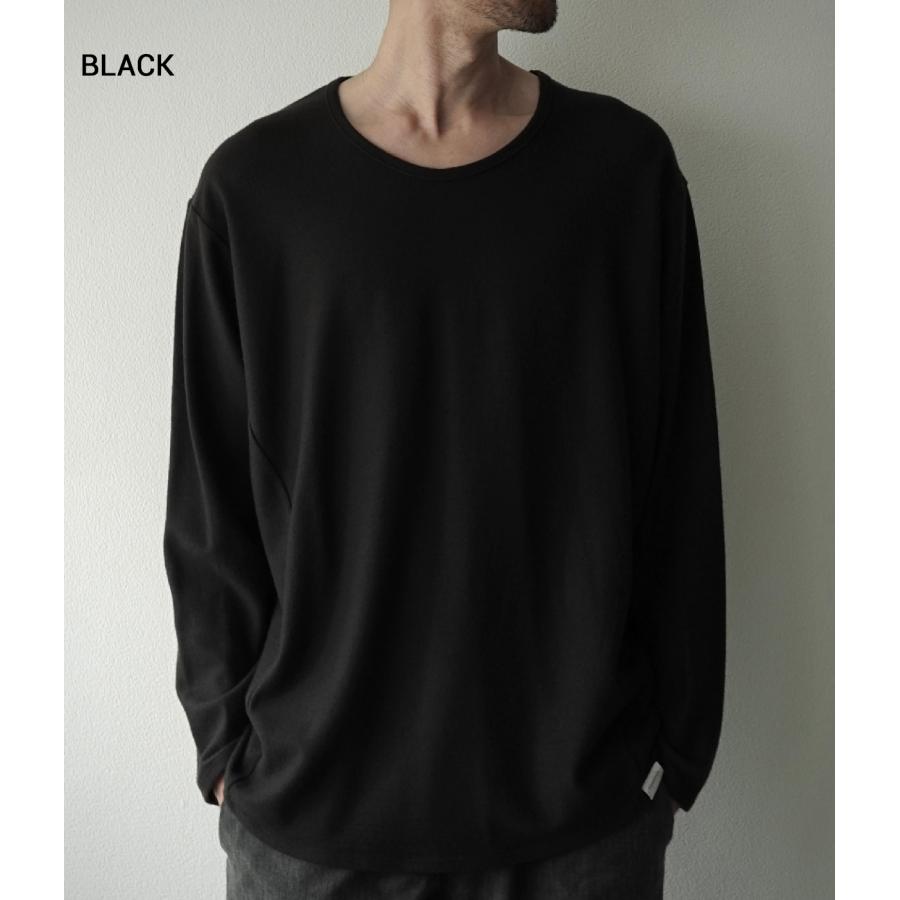 【取り寄せ】【COLINA｜コリーナ】Super140s Washable Wool MW_Jersey / Solid L/S Tee　長袖Tシャツ　ブラック　グレー　ウール100%【115388488】 |  | 09
