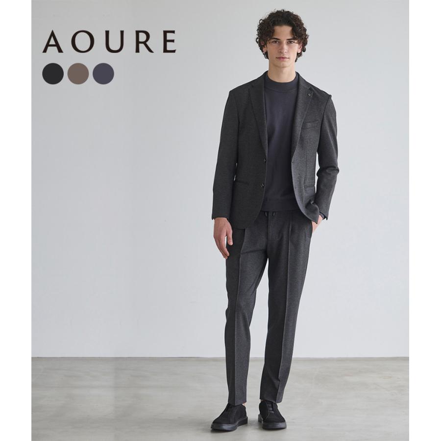 【取り寄せ】【AOURE｜アウール】チェリモニアビスコースナイロンスーツ CERIMONIA VISCOSE NYLON SUIT ブラック ブラウン ネイビー【AMFJ264014】 | 