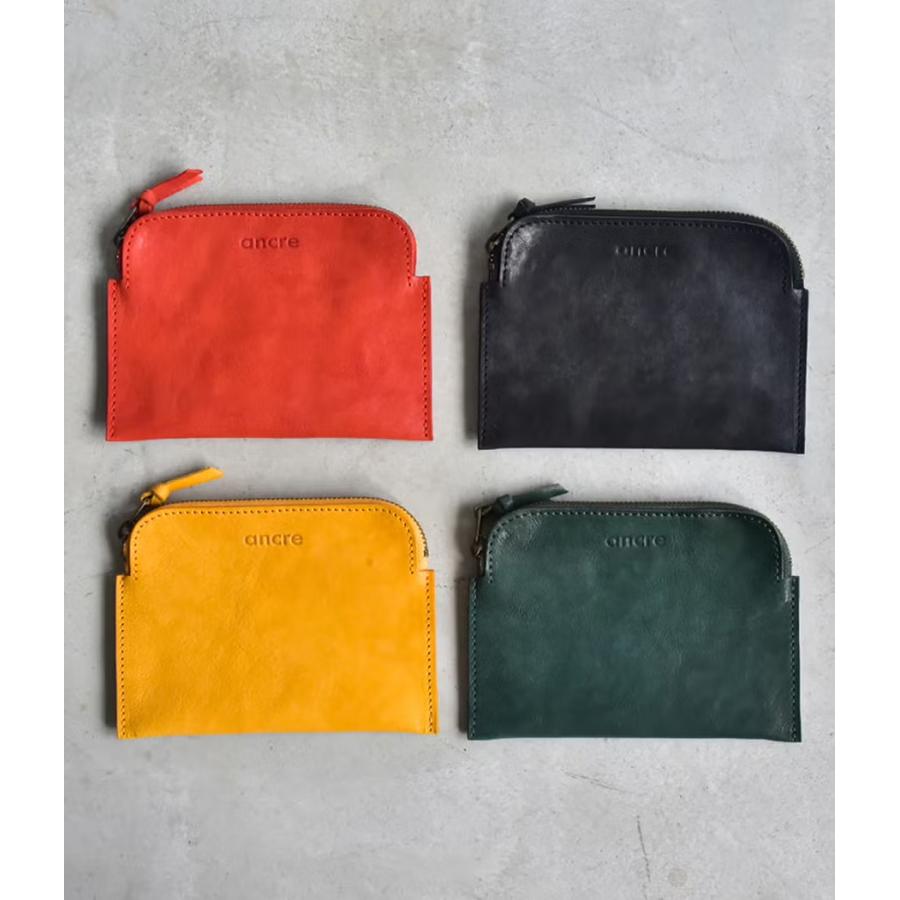 【取り寄せ】【ancre｜アンカー】フェイバーポーチミディアム Faber POUCH MEDIUM Mサイズ レザー 牛革 ブラック マスタード オレンジ グリーン【ancfa240902】 | 