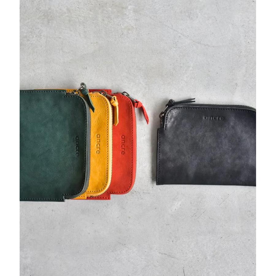 【取り寄せ】【ancre｜アンカー】フェイバーポーチミディアム Faber POUCH MEDIUM Mサイズ レザー 牛革 ブラック マスタード オレンジ グリーン【ancfa240902】 |  | 11